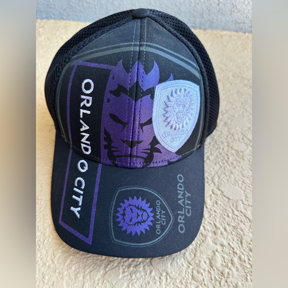 adidas Orlando City SC MLS Black Purple Adjustable SnapBack Hat OS NWOT